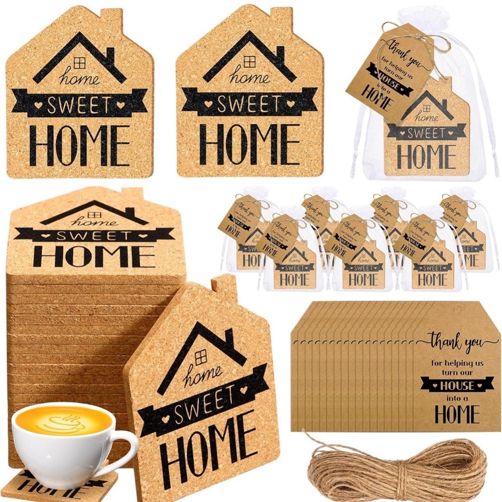 Home Sweet Home Cork Coasters Set
